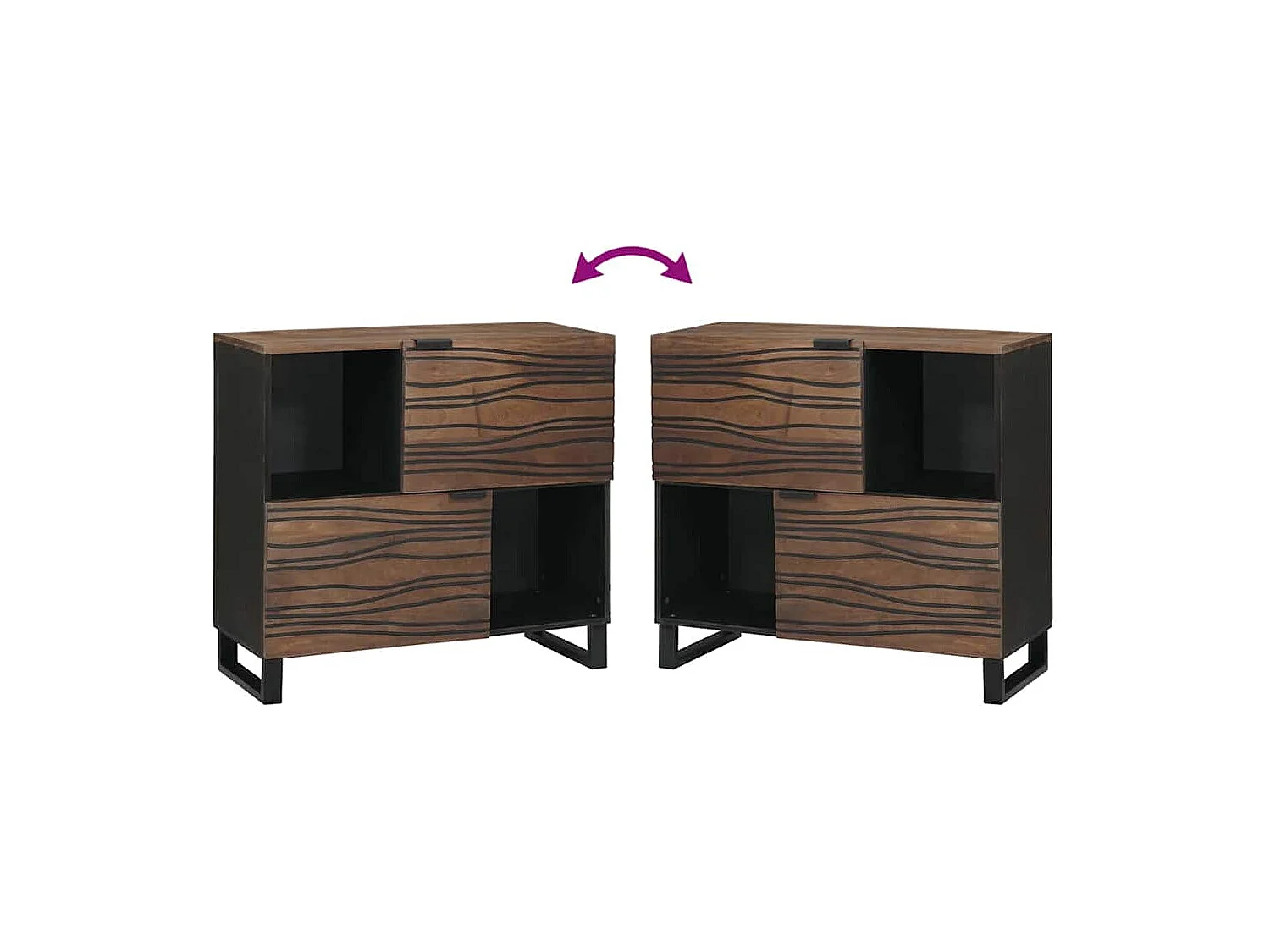 Buffet 80x33,5x75 cm en bois de mangue massif