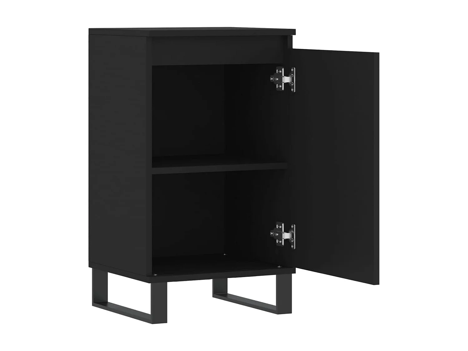 Credenze 2 pezzi nere 40x35x70 cm in legno ingegnerizzato