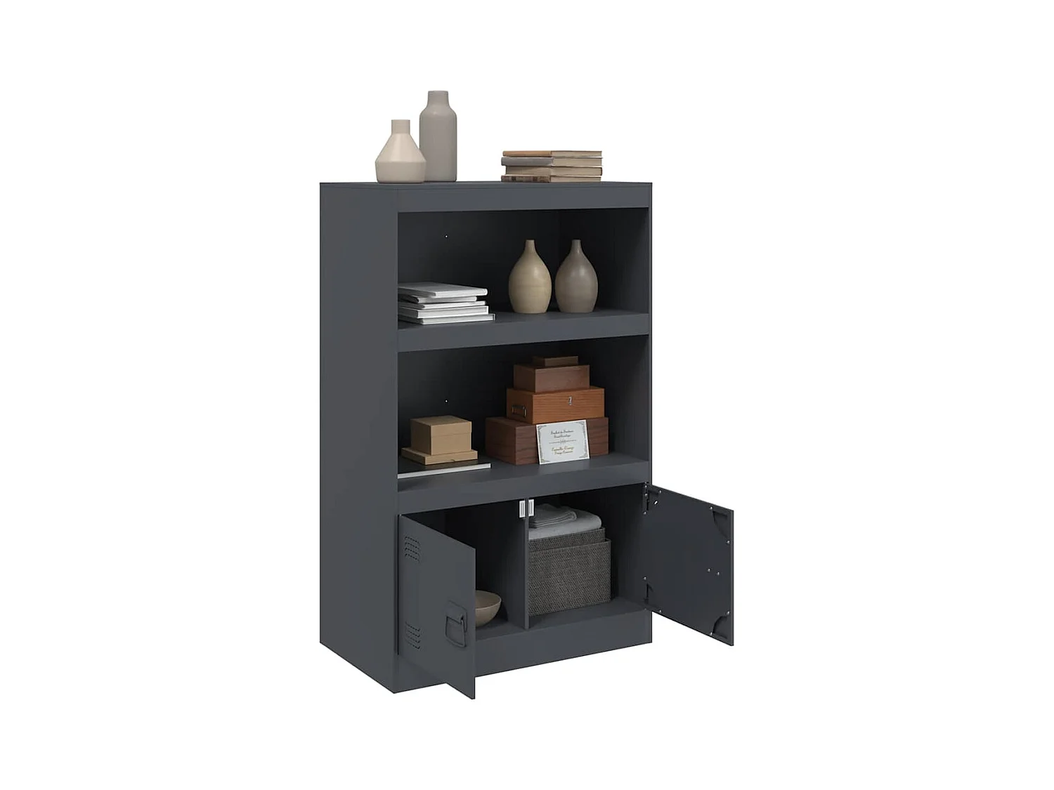 Buffet anthracite 67x39x107 cm acier