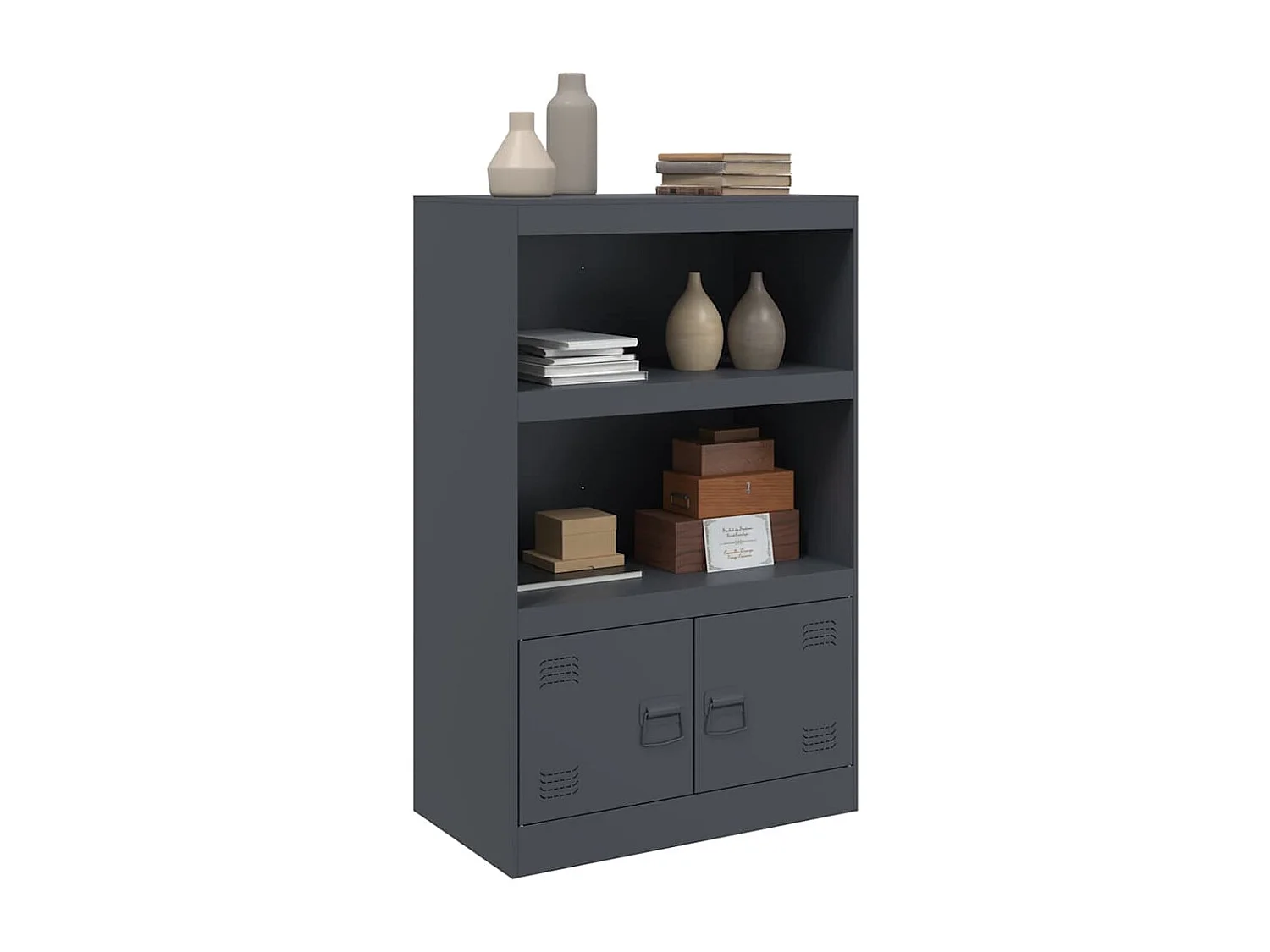 Buffet anthracite 67x39x107 cm acier