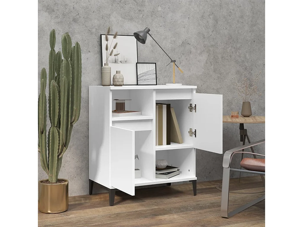 Buffet Blanc 60x35x70 cm Bois d'ingénierie