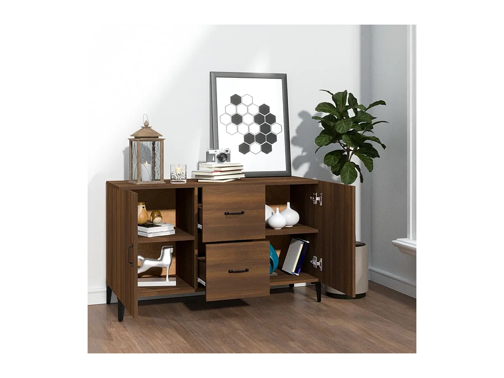 Credenza in rovere marrone 100x36x60 cm in legno ingegnerizzato