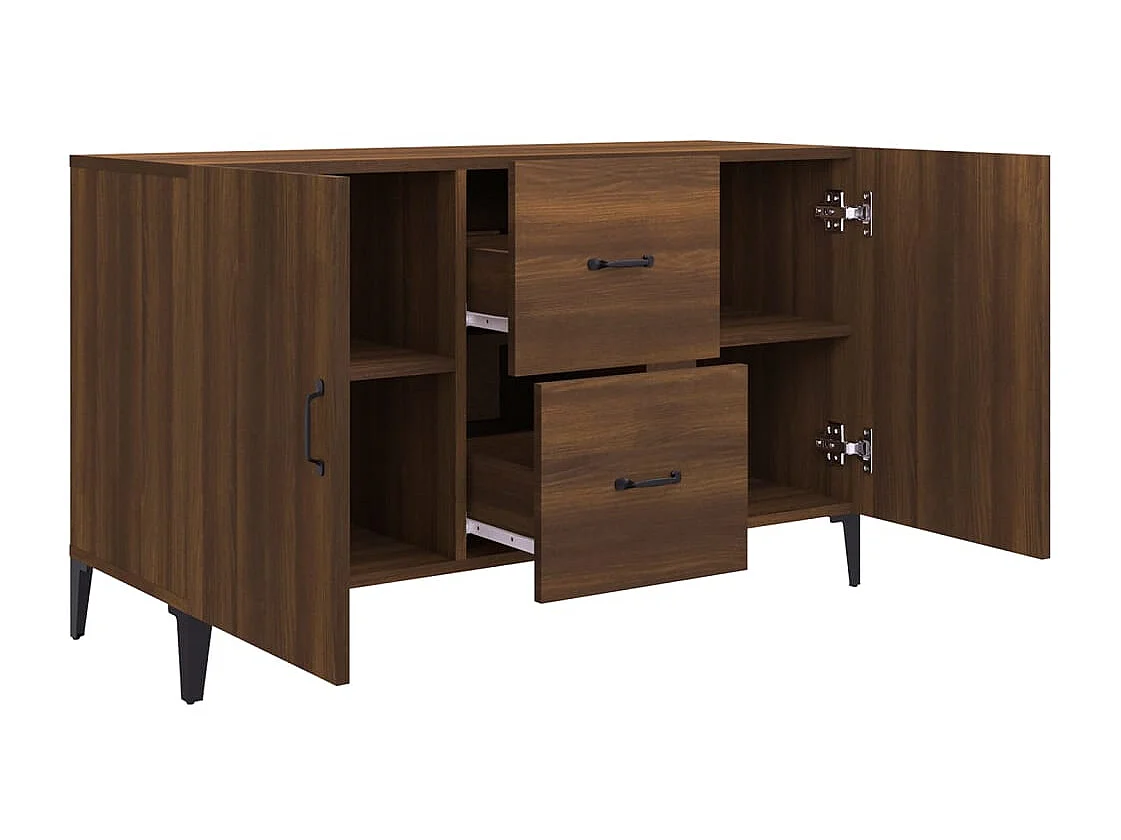Credenza in rovere marrone 100x36x60 cm in legno ingegnerizzato