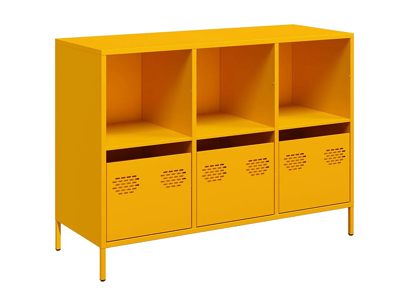 Buffet jaune moutarde 101,5x39x73,5 cm acier laminé à froid