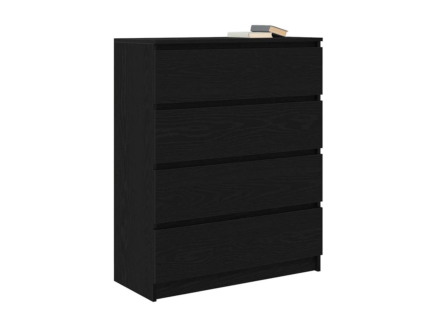 Buffet chêne noir 80x35x99 cm bois d’ingénierie