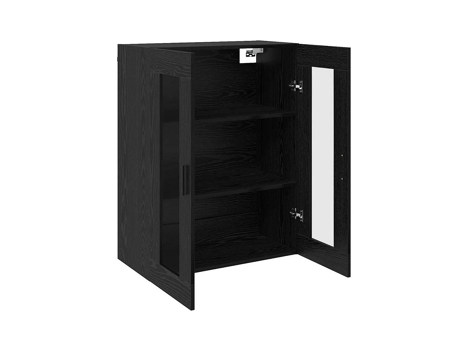 Zwarte eiken wandkast 69,5 x 34 x 90 cm bewerkt hout