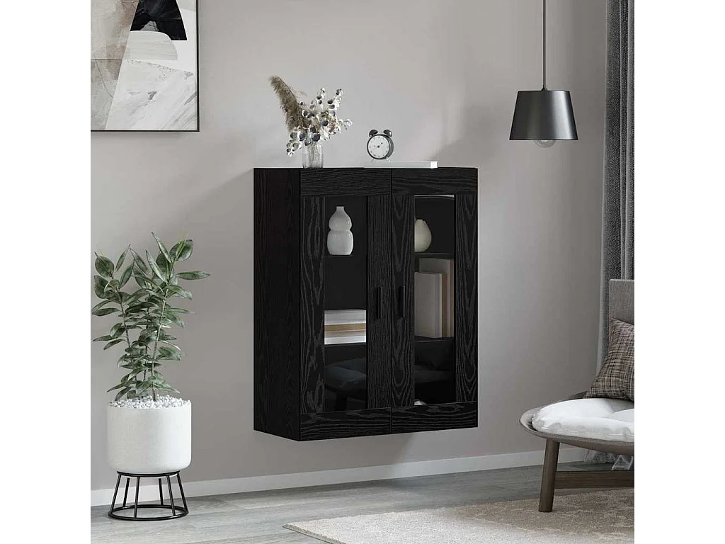 Meuble mural Chêne noir 69,5 x 34 x 90 cm Bois d'ingénierie