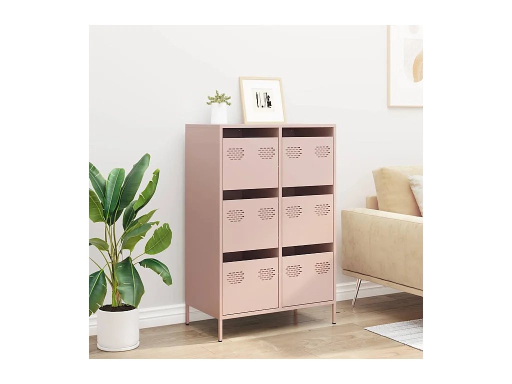 Buffet haut rose 68x39x101,5 cm acier