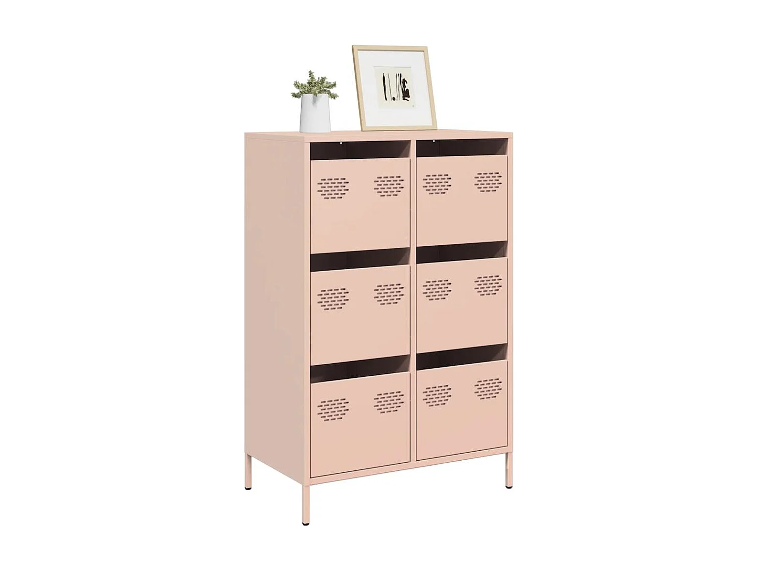 Buffet haut rose 68x39x101,5 cm acier