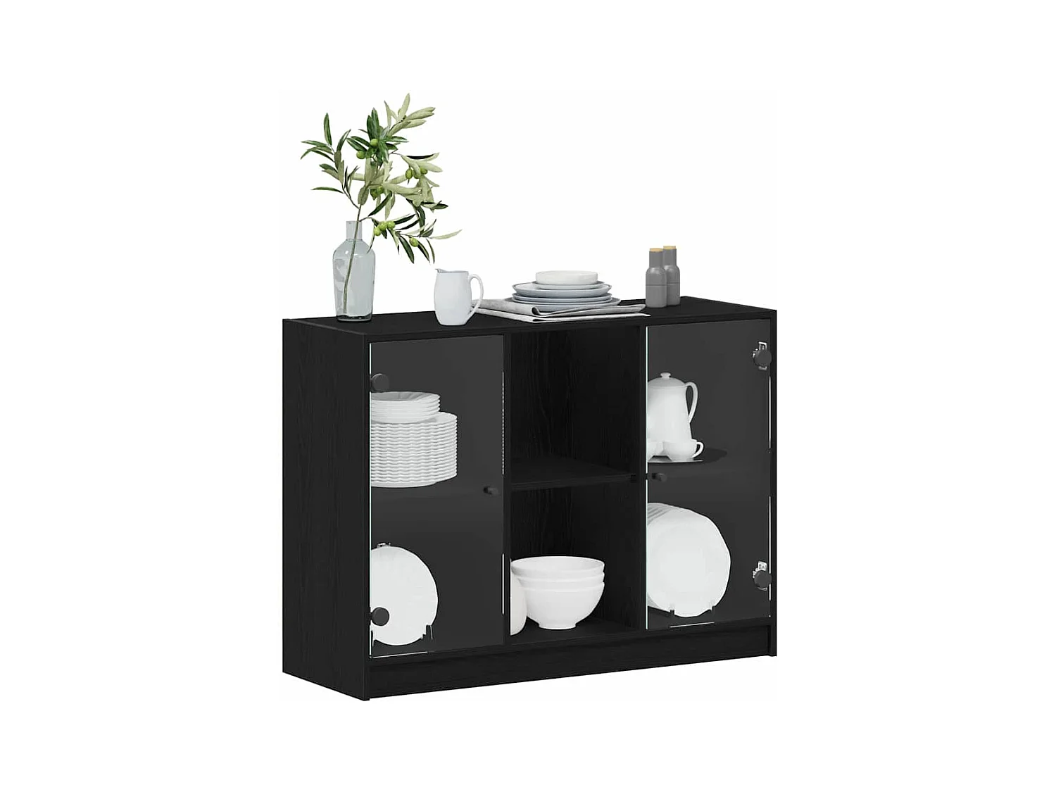 Buffet Chêne Noir 102x37x75,5 cm Bois Aggloméré