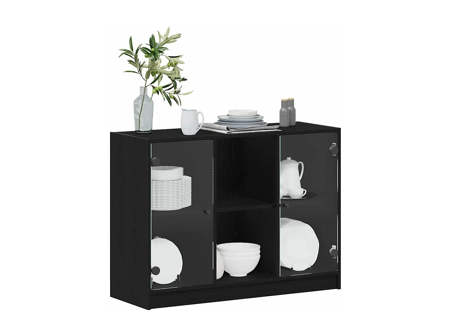 Buffet Chêne Noir 102x37x75,5 cm Bois Aggloméré
