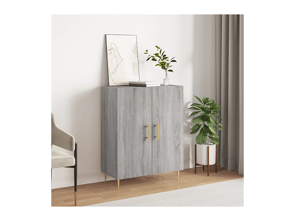 Credenza Sonoma grigia 69,5x34x90 cm in legno ingegnerizzato