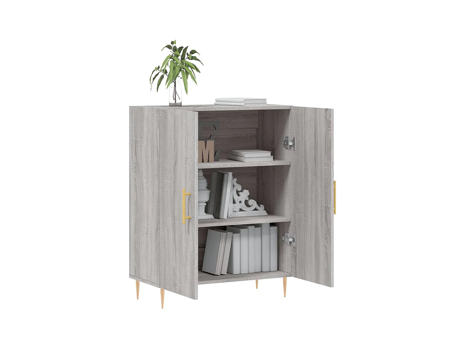 Credenza Sonoma grigia 69,5x34x90 cm in legno ingegnerizzato