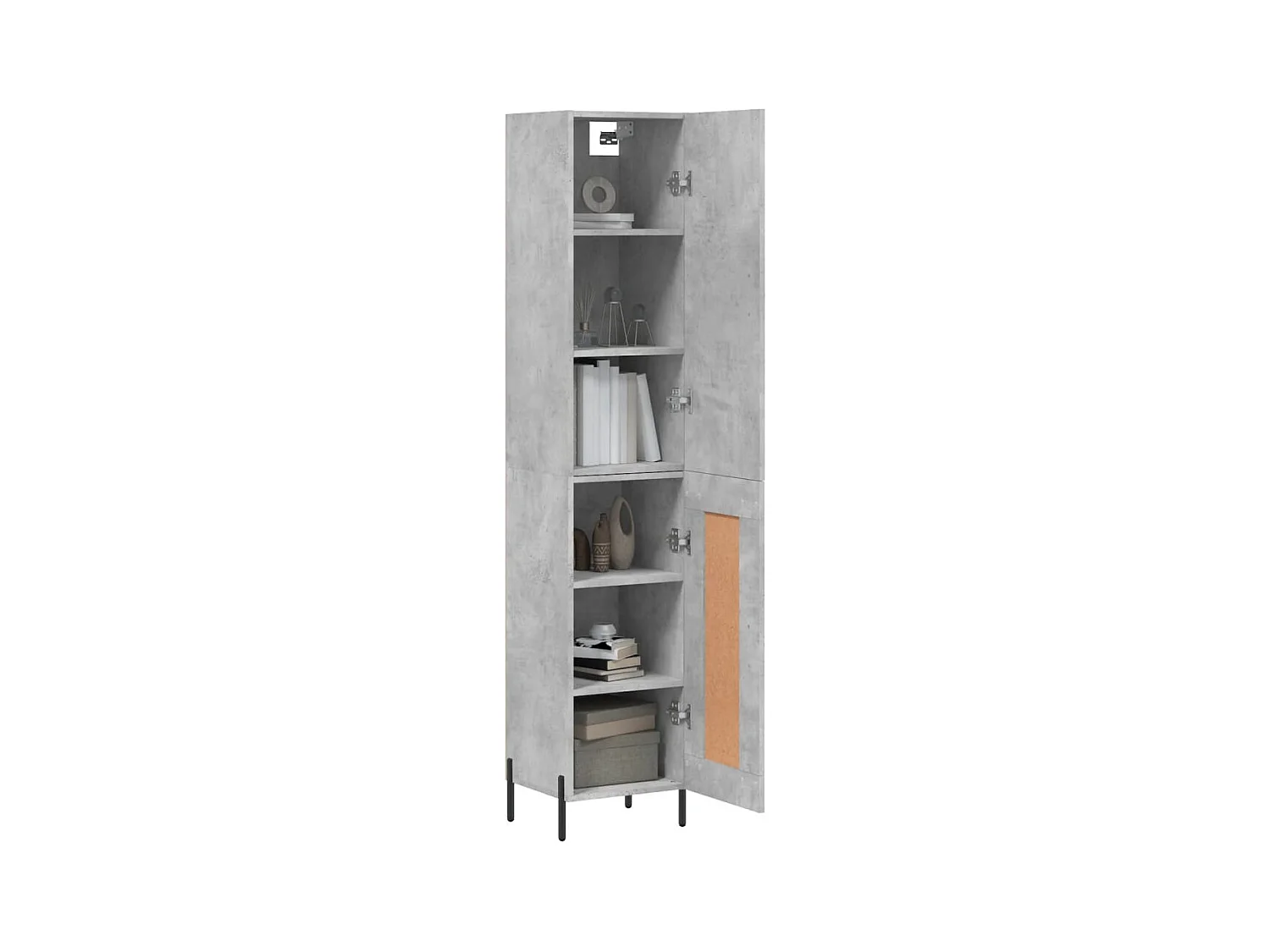 Credenza alta Grigio cemento 34,5x34x180 cm Legno ingegnerizzato