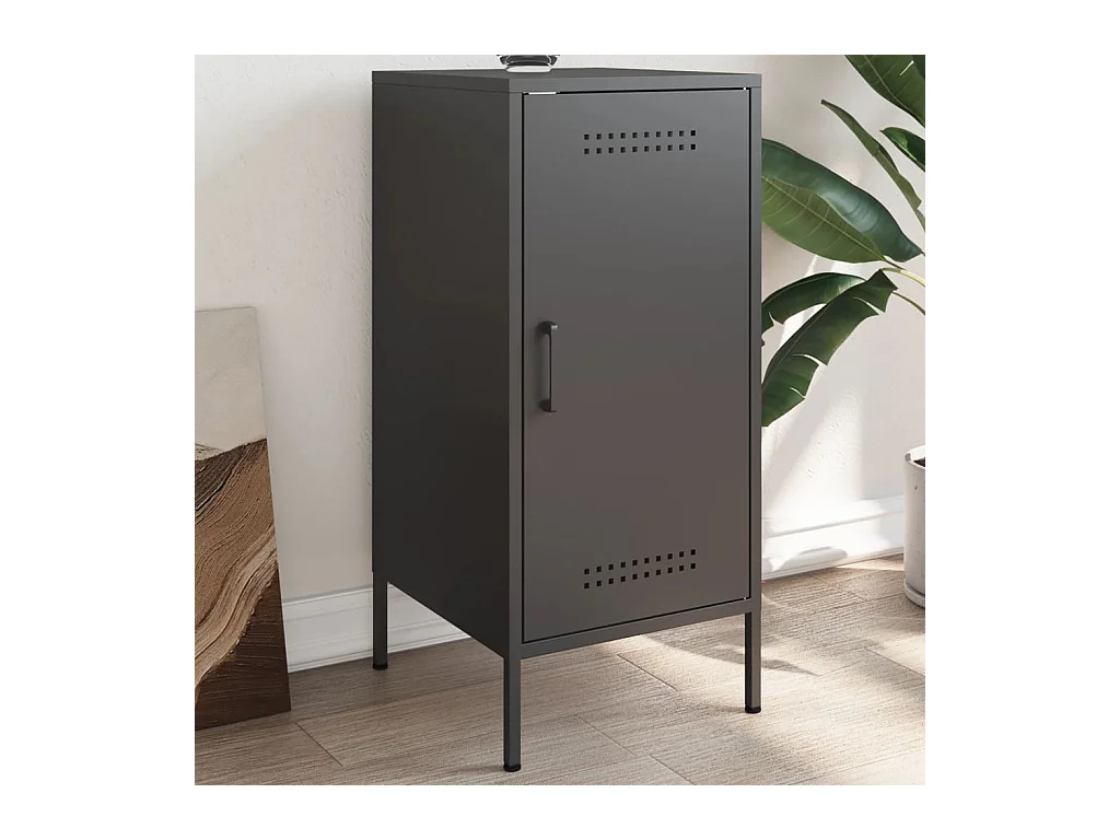 Buffet noir 36x39x79 cm acier