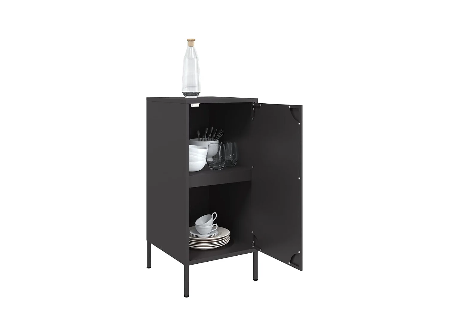 Buffet noir 36x39x79 cm acier