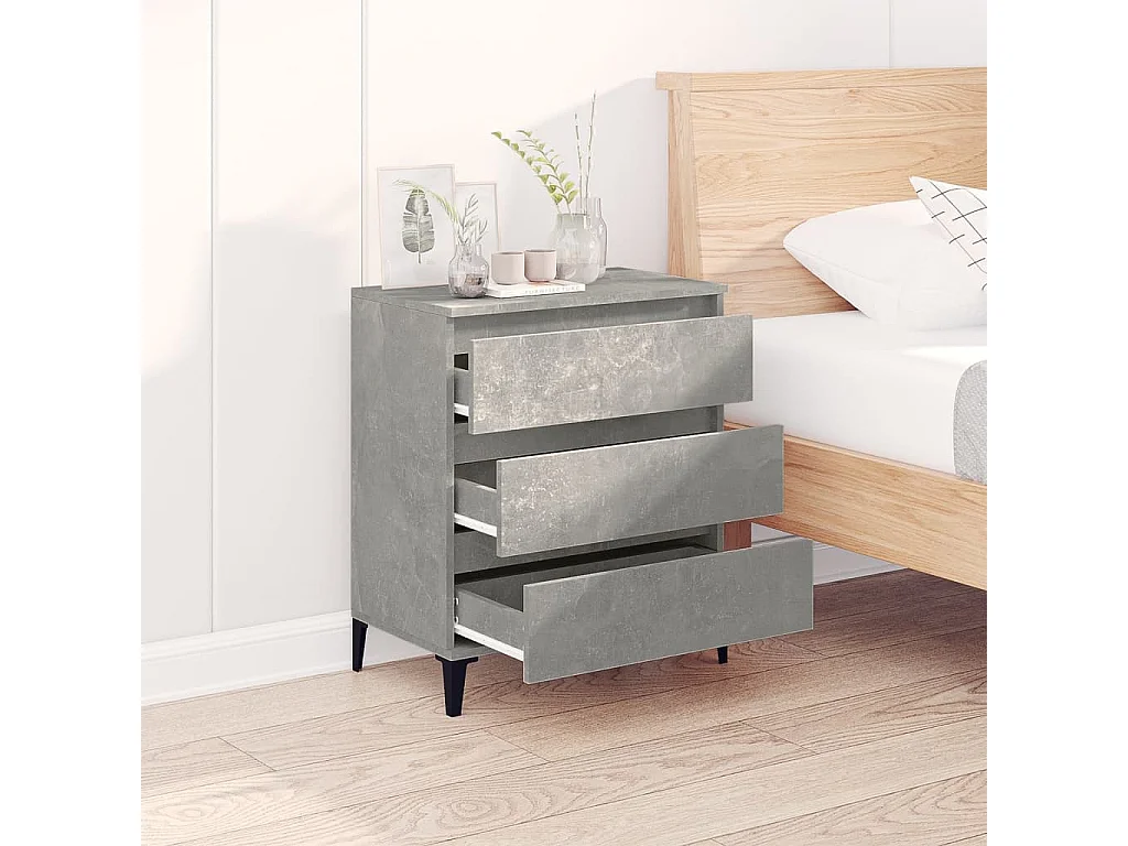 Betongraues Sideboard 60 x 35 x 70 cm Holzwerkstoff