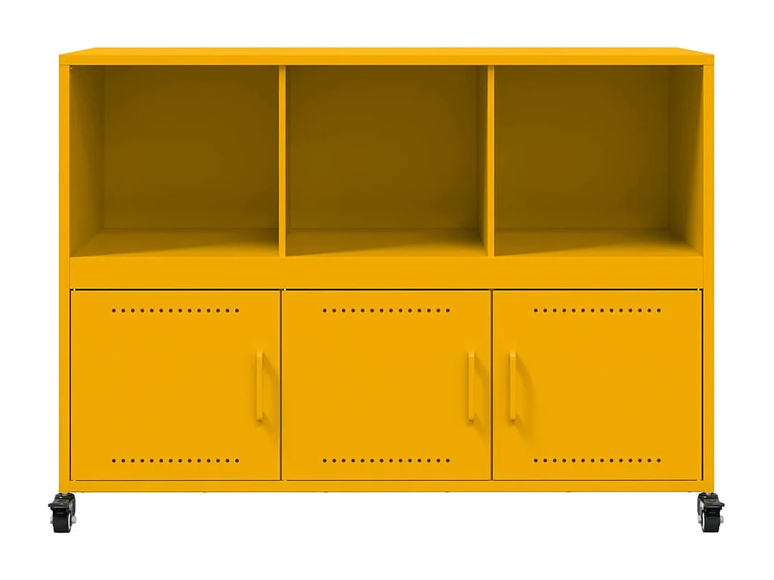 Buffet jaune moutarde 100,5x39x72 cm acier