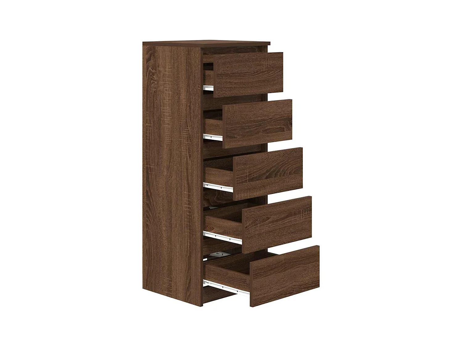 Dressoir met lades bruin eiken 37,5x35x99cm bewerkt hout