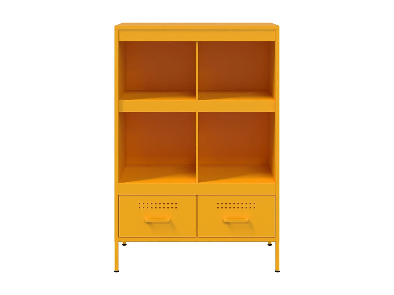 Aparador alto amarillo mostaza 68x39x101,5 cm acero