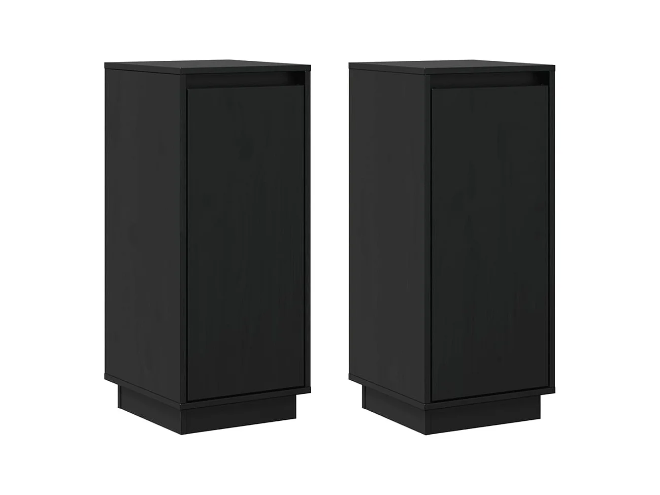 Buffets 2 pcs Noir 31,5x34x75 cm Bois massif de pin