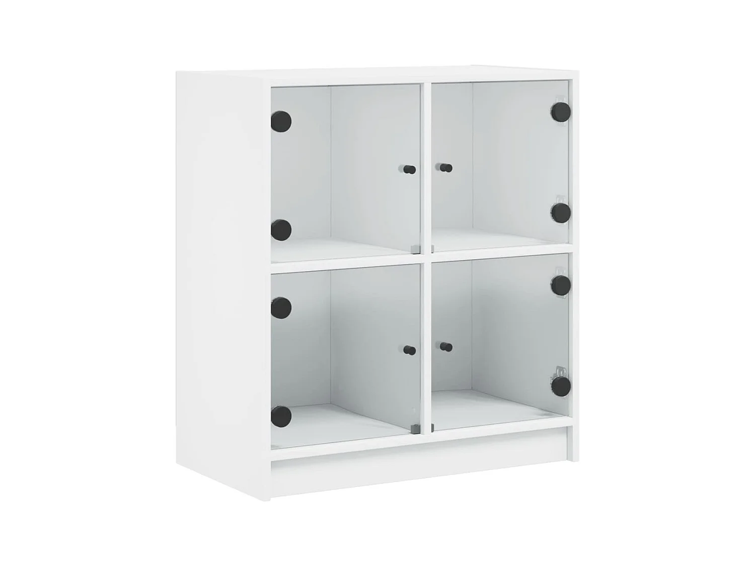 Armoire latérale avec portes en verre blanc 68x37x75,5 cm