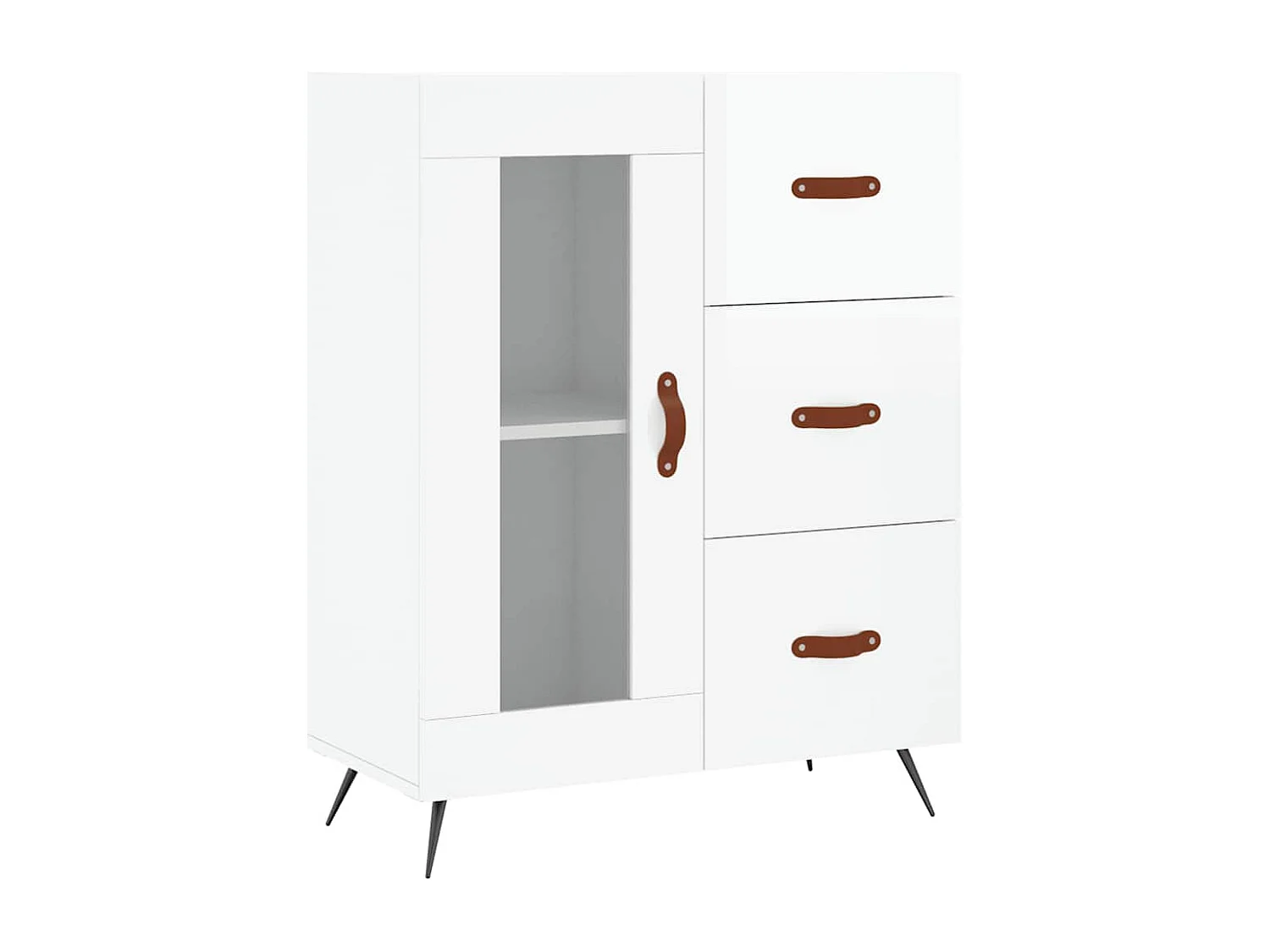 Dressoir Glanzend wit 69,5x34x90 cm Technisch hout