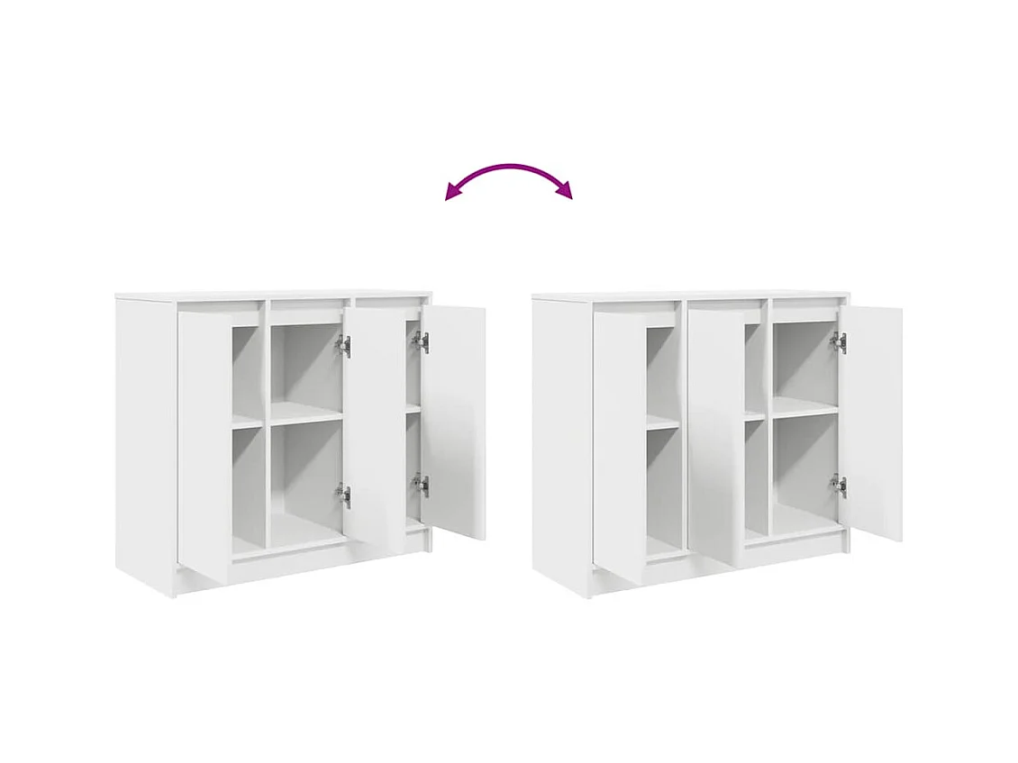 Buffet blanc 85x34x76 cm bois d’ingénierie