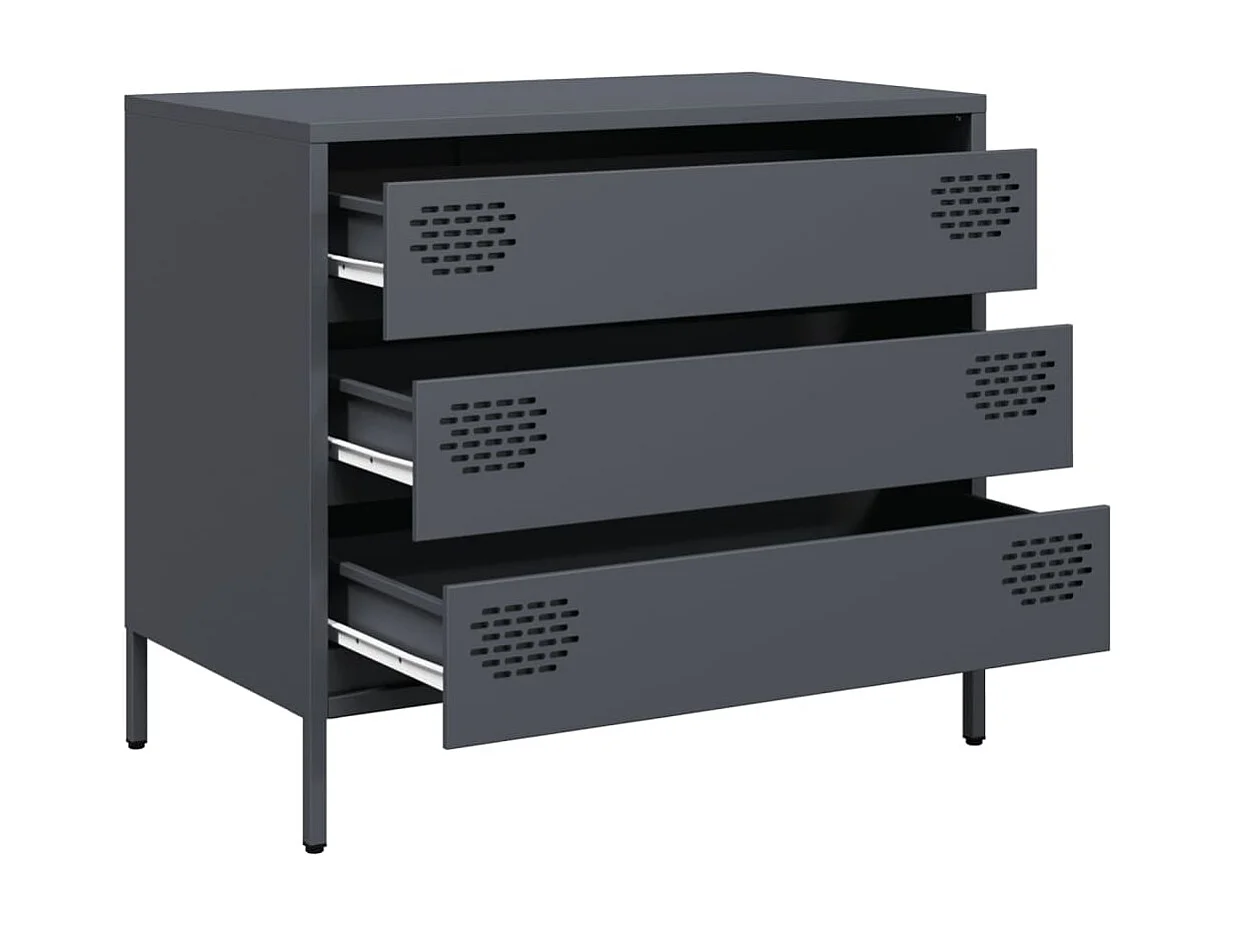 Buffet anthracite 68x39x58,5 cm acier laminé à froid