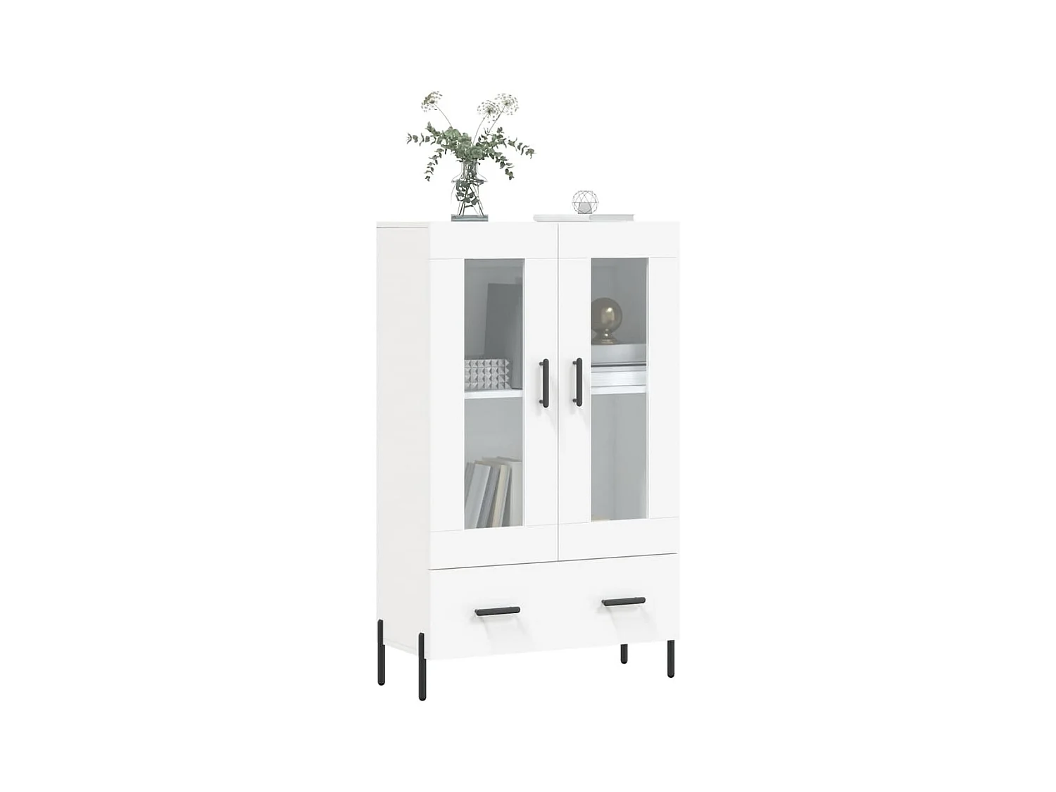 Buffet haut blanc 69,5x31x115 cm bois d'ingénierie
