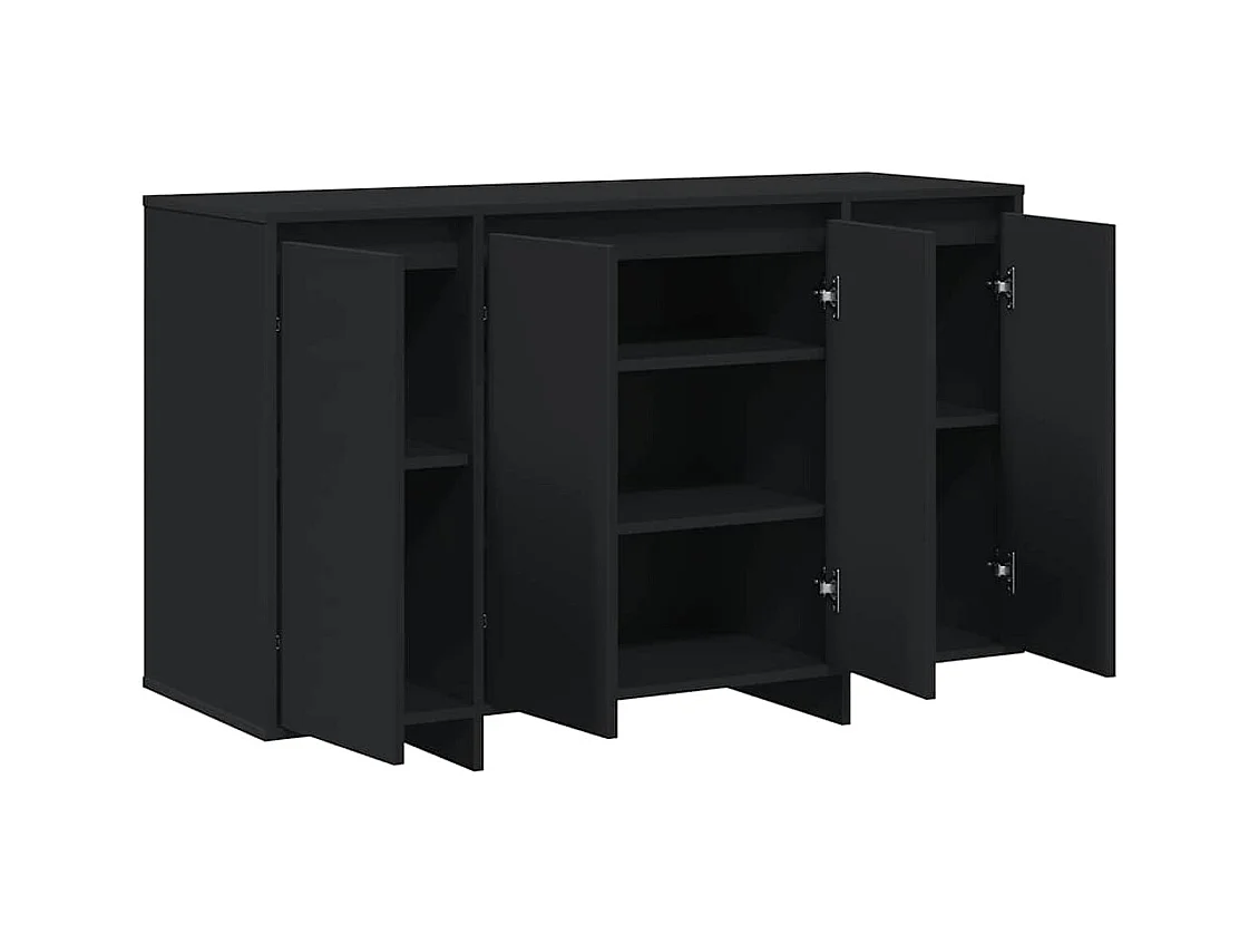 Buffet noir Noir Bois d'ingénierie 120 x 41 x 75 cm Buffet noir
