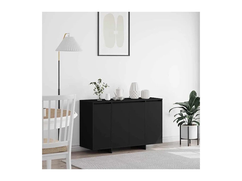 Buffet noir Noir Bois d'ingénierie 120 x 41 x 75 cm Buffet noir