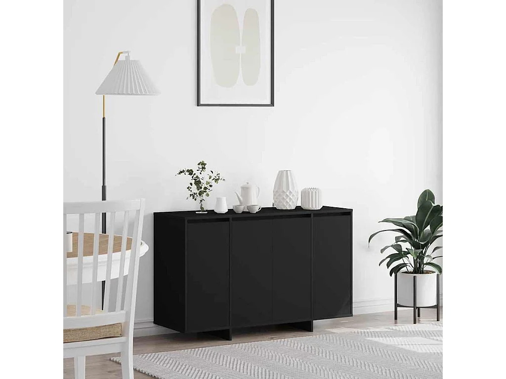 Buffet noir Noir Bois d'ingénierie 120 x 41 x 75 cm Buffet noir