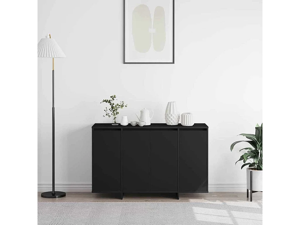 Buffet noir Noir Bois d'ingénierie 120 x 41 x 75 cm Buffet noir