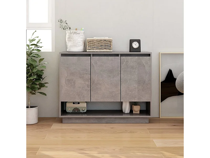 Credenza grigio cemento 97x31x75 cm in legno ingegnerizzato