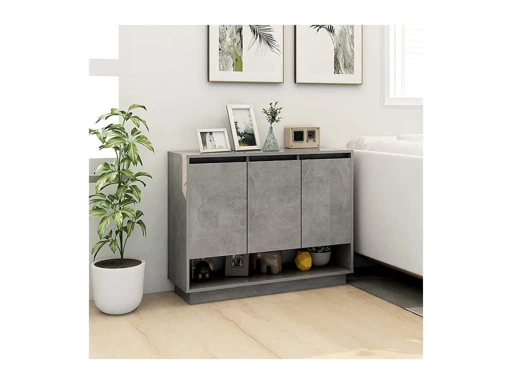 Credenza grigio cemento 97x31x75 cm in legno ingegnerizzato