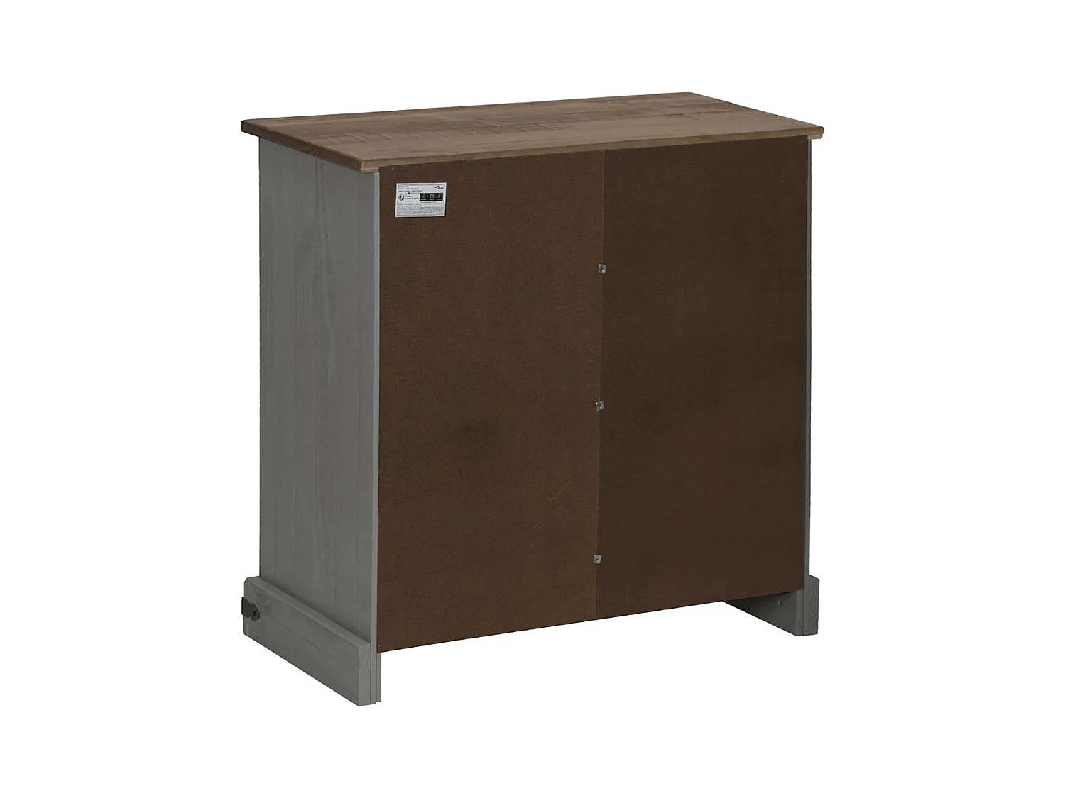 Buffet HALDEN porte coulissante gris 80x40x80 cm bois massif