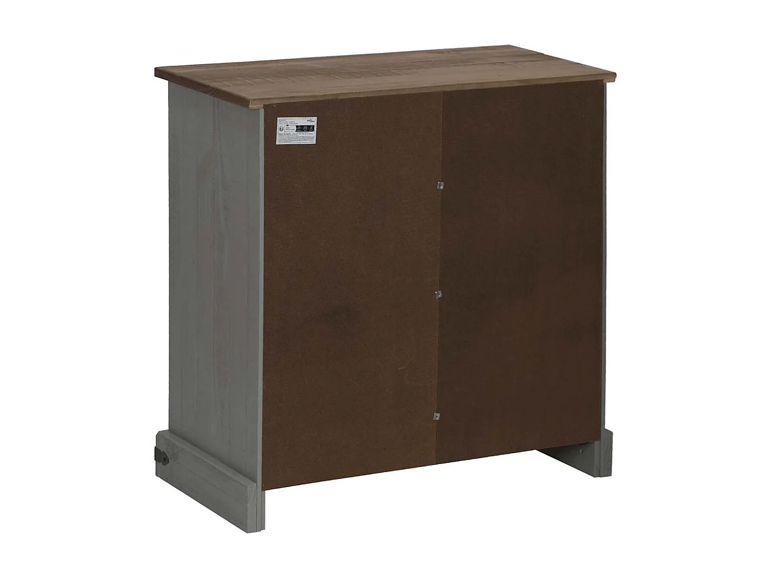 Buffet HALDEN porte coulissante gris 80x40x80 cm bois massif