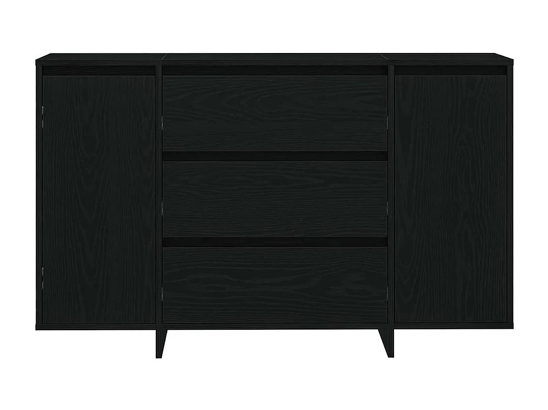 Buffet Noir Chêne 120x41x75 cm Bois d'ingénierie