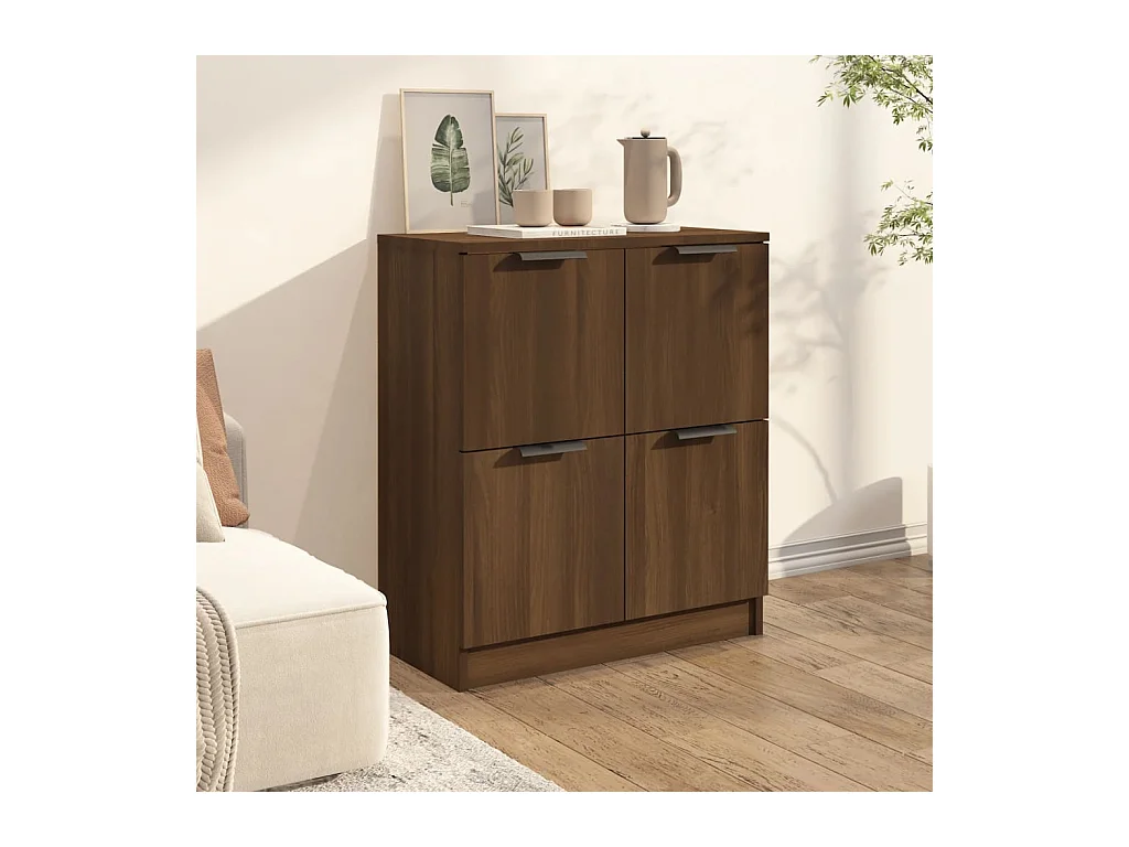 Credenza in rovere marrone 60x30x70 cm Legno ingegnerizzato