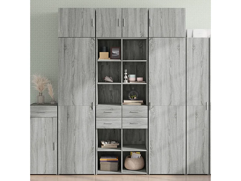 Mobile contenitore grigio Sonoma 70x42,5x225 cm
