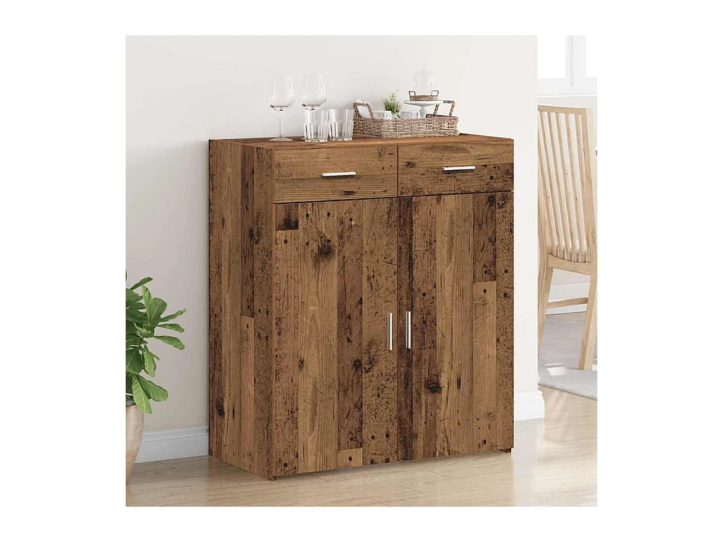 Meuble de rangement vieux bois 80x42,5x93,5 cm en bois d'ingénierie