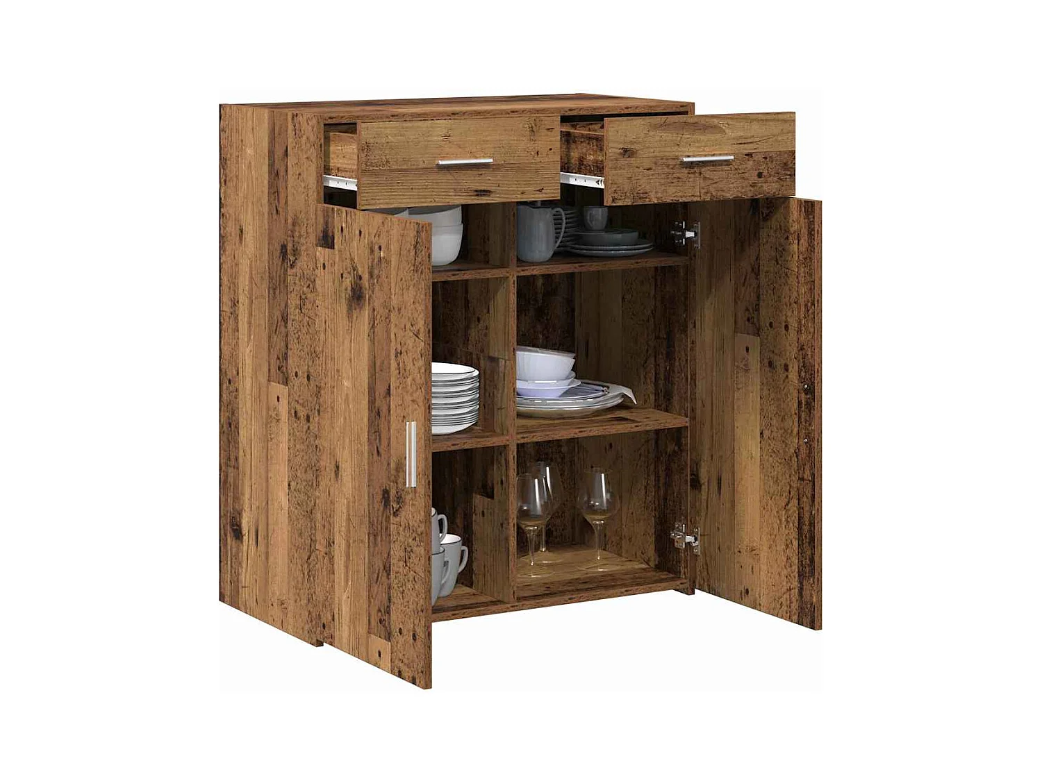 Meuble de rangement vieux bois 80x42,5x93,5 cm en bois d'ingénierie