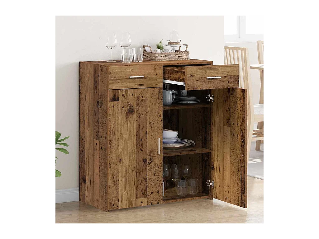 Meuble de rangement vieux bois 80x42,5x93,5 cm en bois d'ingénierie