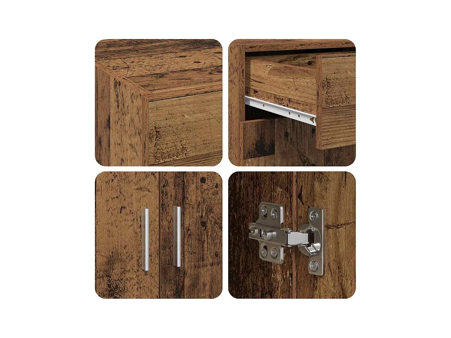 Meuble de rangement vieux bois 80x42,5x93,5 cm en bois d'ingénierie