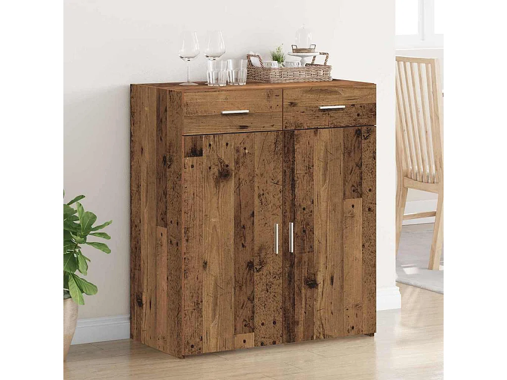 Meuble de rangement vieux bois 80x42,5x93,5 cm en bois d'ingénierie