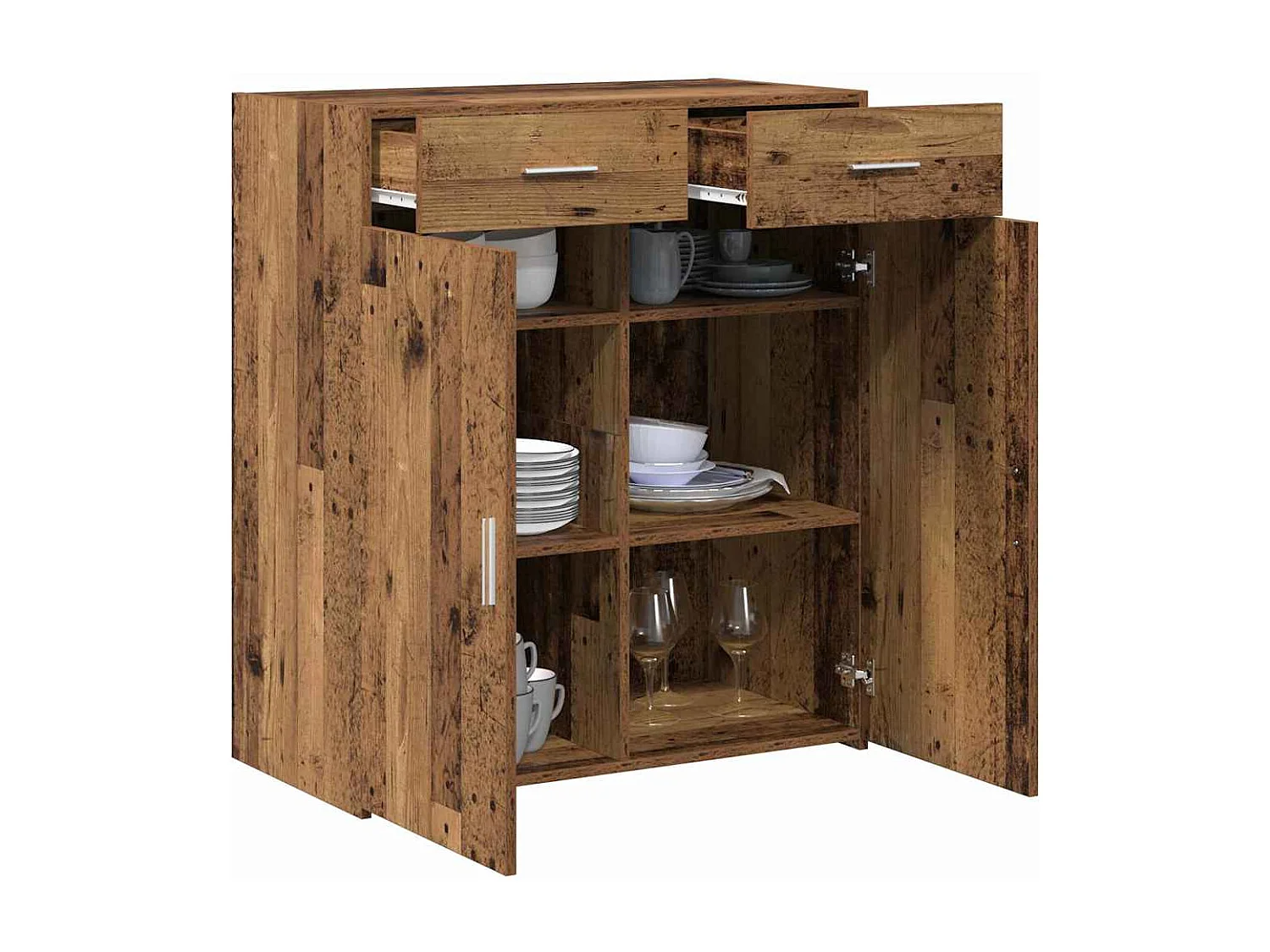 Meuble de rangement vieux bois 80x42,5x93,5 cm en bois d'ingénierie