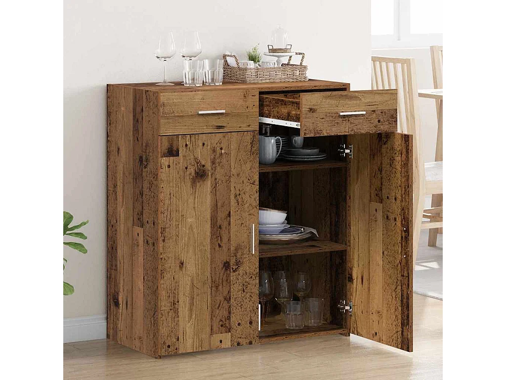 Meuble de rangement vieux bois 80x42,5x93,5 cm en bois d'ingénierie