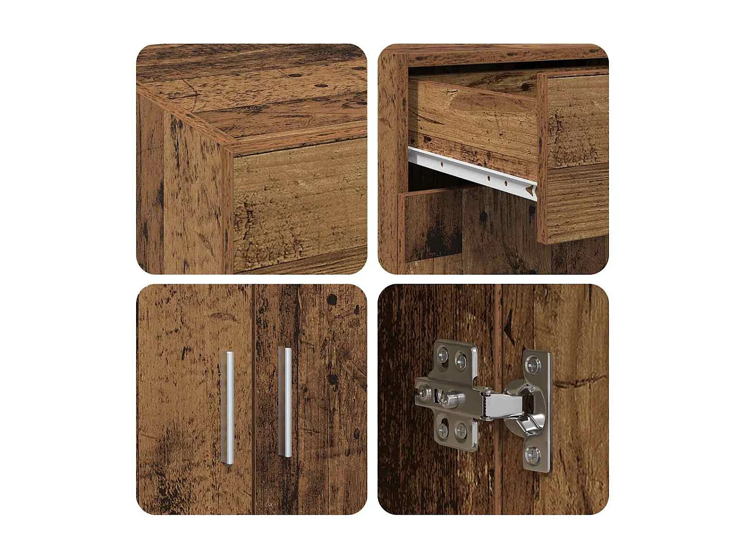 Meuble de rangement vieux bois 80x42,5x93,5 cm en bois d'ingénierie