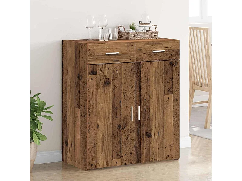 Meuble de rangement vieux bois 80x42,5x93,5 cm en bois d'ingénierie